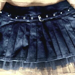 Royal Bones Pleated Mini Skirt